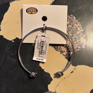 Fossil Silver Knot Bangle